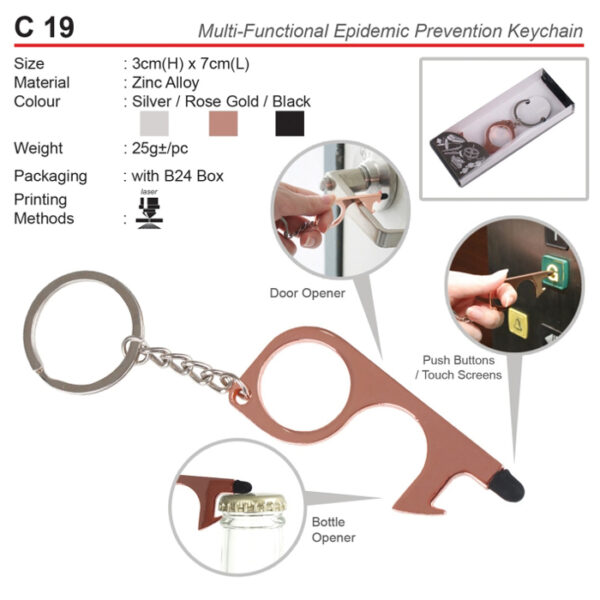 Covid 19 Prevention Keychain (C19)
