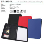 PU Seminar Folder with calculator & writing pad (SF1940-IV)