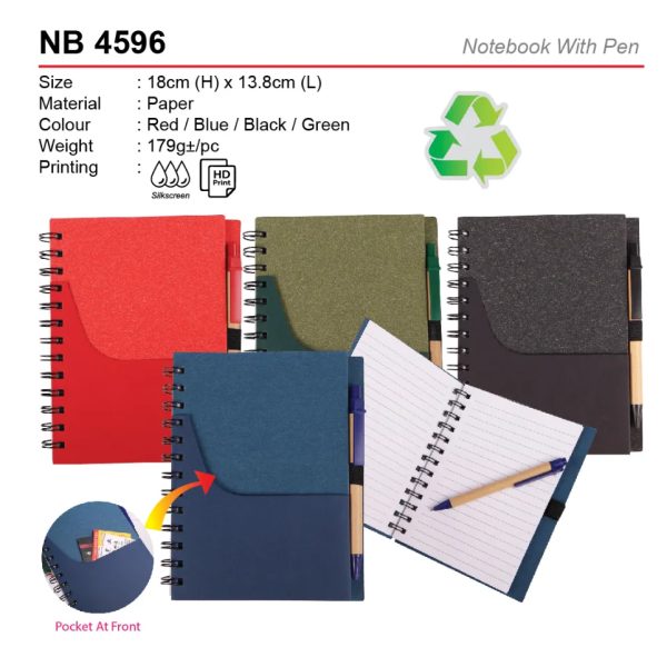 eco notebook with pocket NB4596