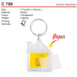 House Shape Plastic Keychain (C780)