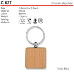 Square Wooden Keychain (C627)