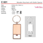 Wooden Keychain with Bottle Opener (C631)