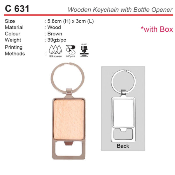 Wooden Keychain with Bottle Opener (C631)