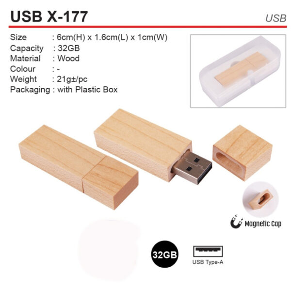 Wooden thumb drive USB X-177