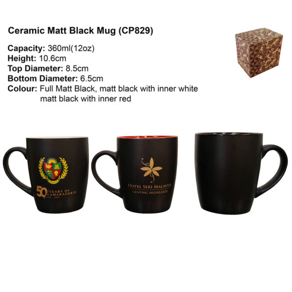 ceramic matt black mug CP829