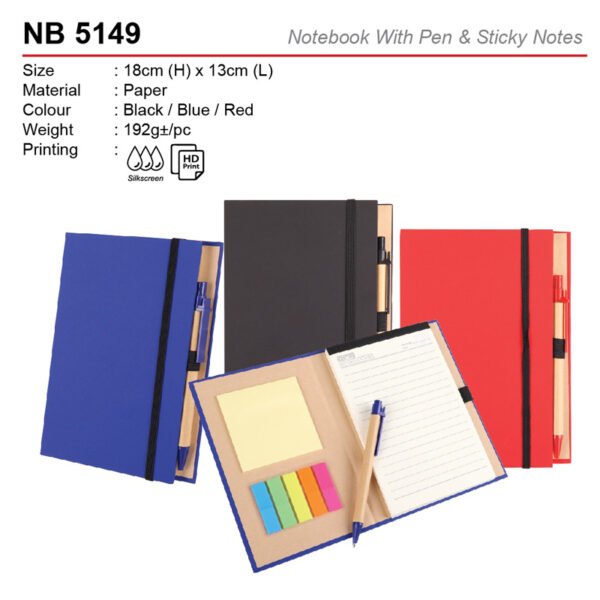 Notebook with pen & sticky note NB5149