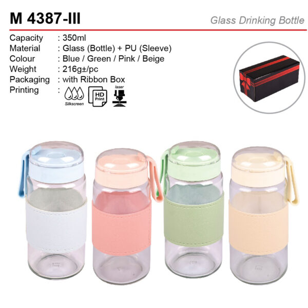 Glass drinking bottle M4387-III