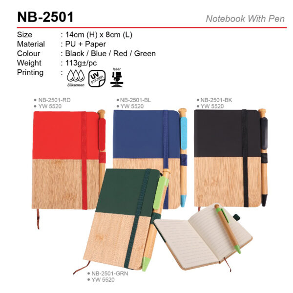 PU Notebook wit pen NB-2501