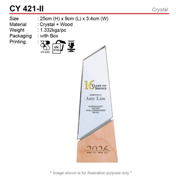 crystal trophy CY421-II