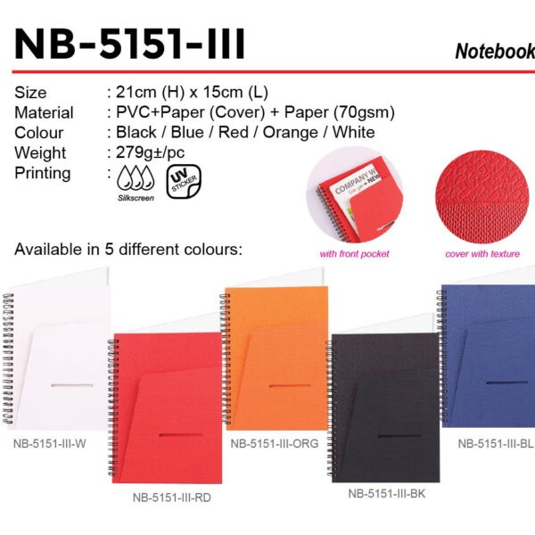 PVC A5 notebook NB-5151-III
