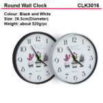 round wall clock CLK3016