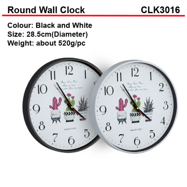 round wall clock CLK3016