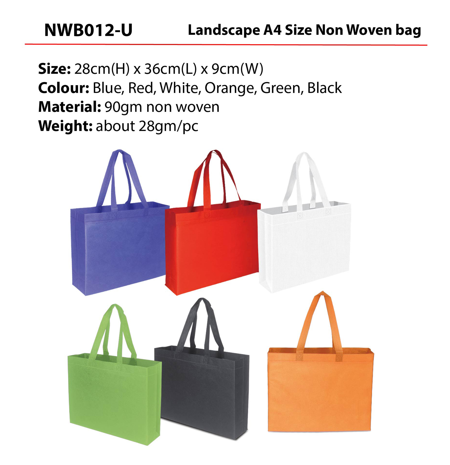 Landscape-A4-size-NWB012-U landscape non woven bag NWB012-U