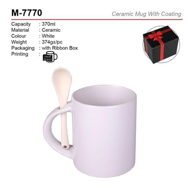 ceramic mug with spoon M-7770