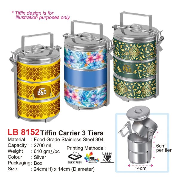 tiffin carrier 3 tiers LB8152